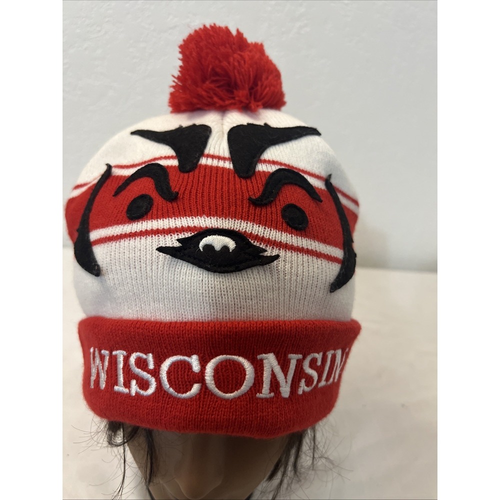 Rare Bucky Badger Wisconsin Badgers Winter Ski ADULT Beanie Hat ZooZatz ZH0314 - Picture 5 of 9